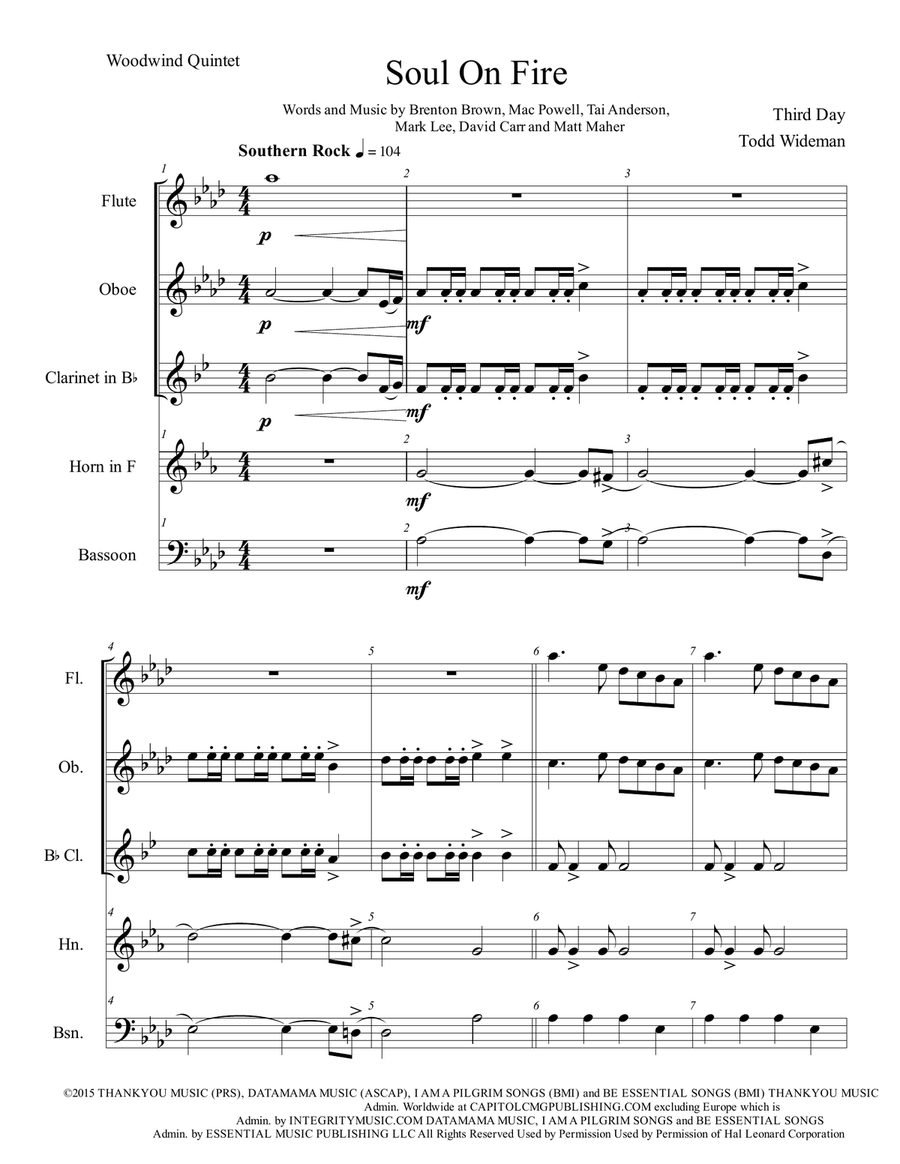 Soul On Fire Soul On Fire Woodwind Quintet scores gallery preview page 2