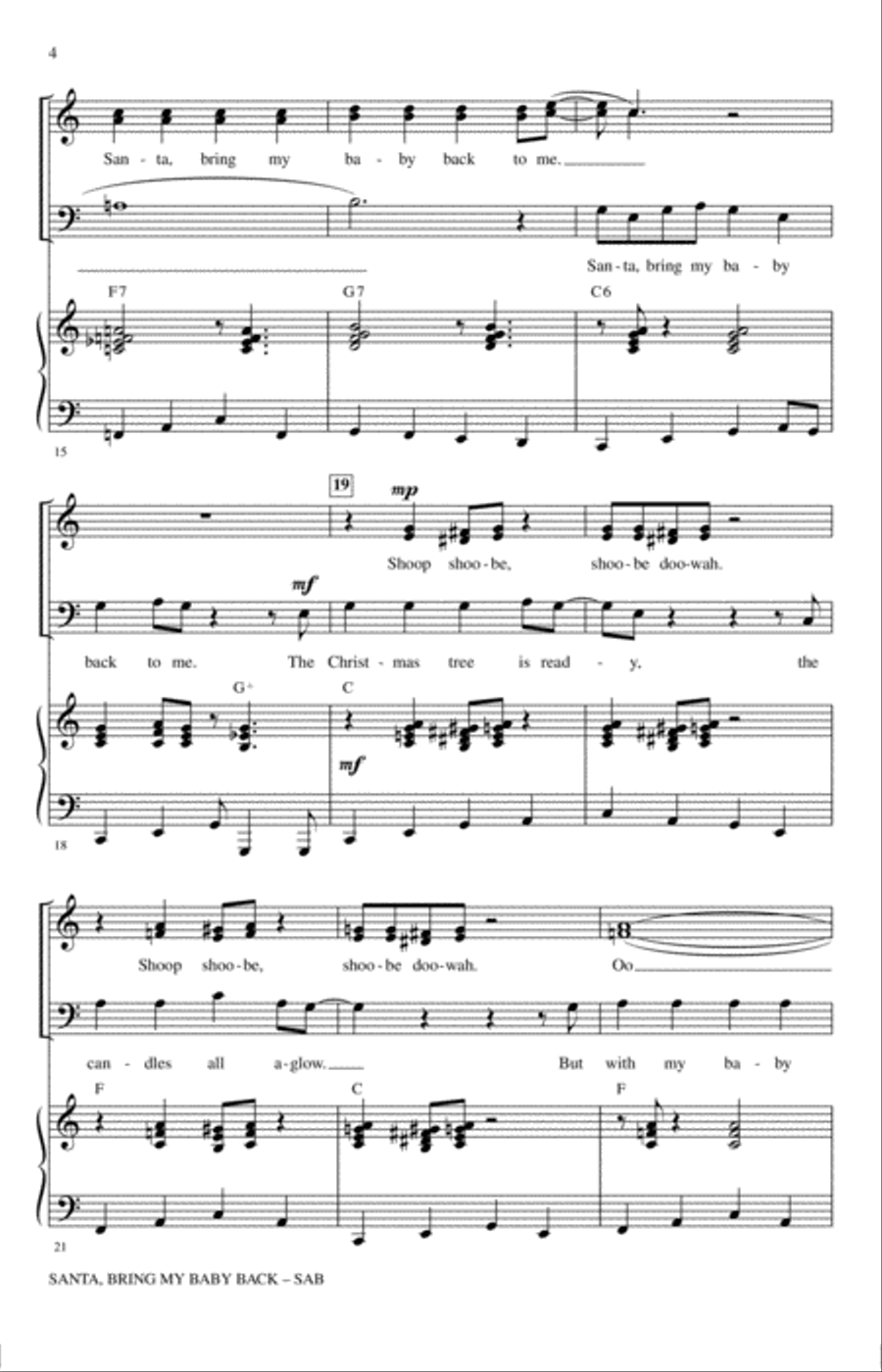 Santa, Bring My Baby Back (To Me) 3-Part scores gallery preview page 3