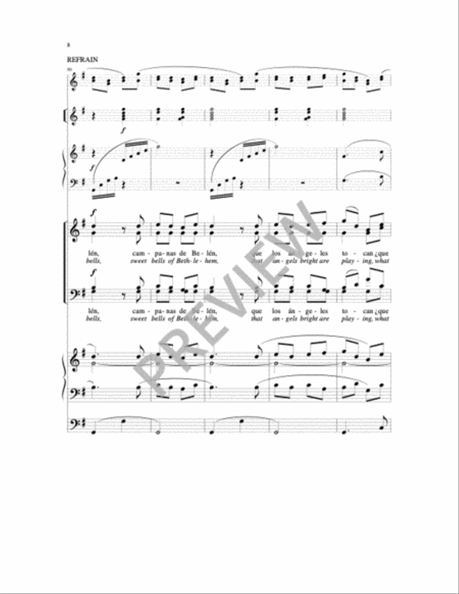 Campanas de Belen-Milligan 4-Part scores gallery preview page 5