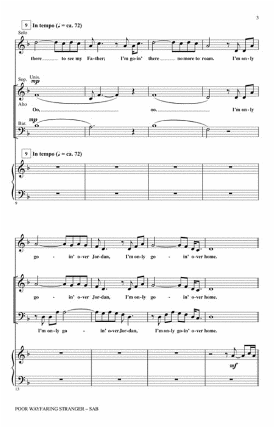 Poor Wayfaring Stranger 3-Part scores gallery preview page 3