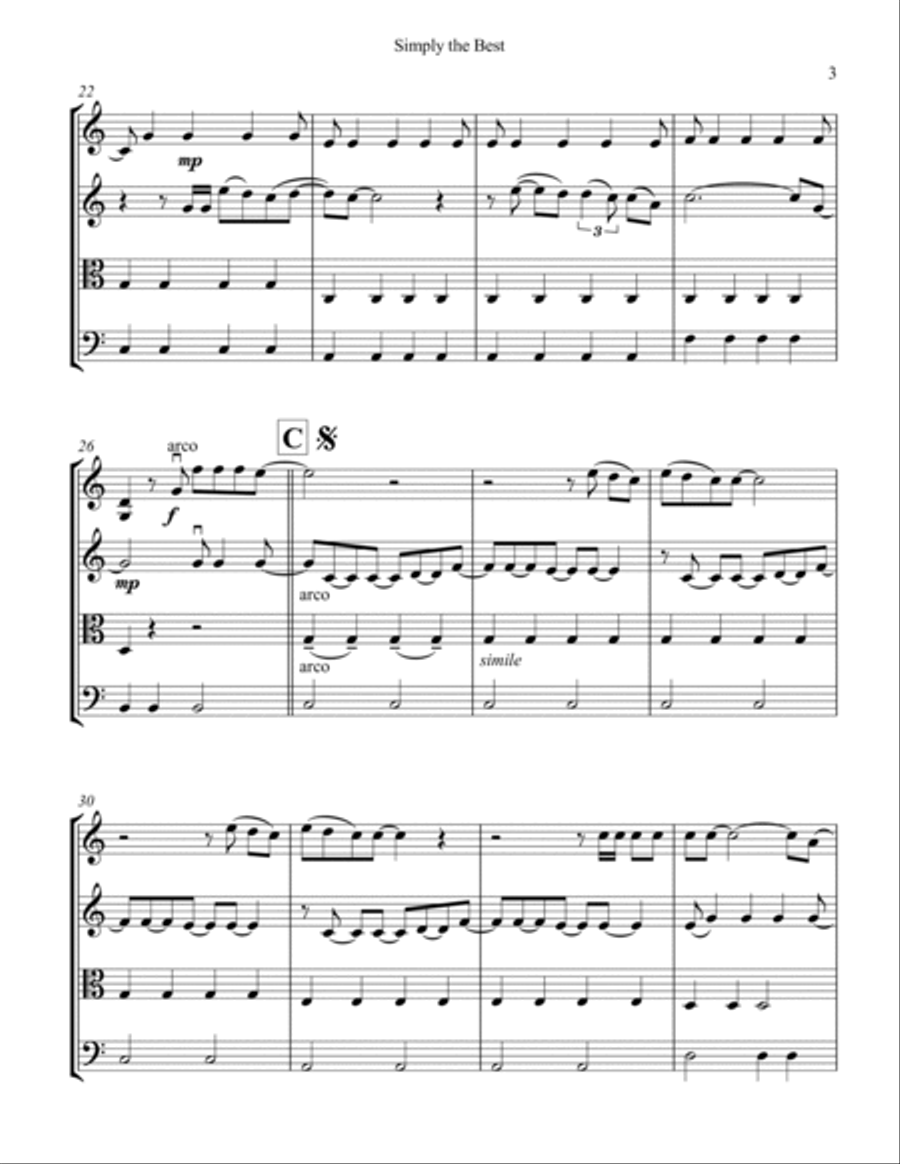 The Best (simply The Best) String Quartet scores gallery preview page 3