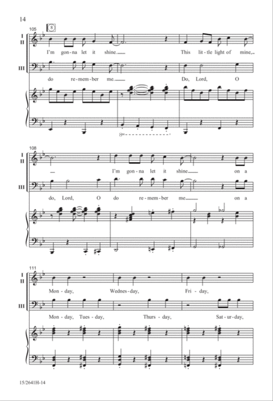 Do Lord/This Little Light of Mine 3-Part scores gallery preview page 15