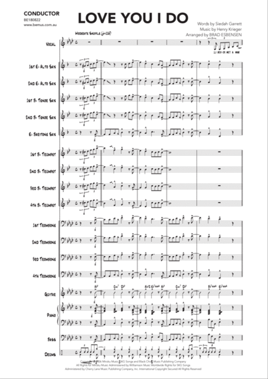 Love You I Do Love You I Do Jazz Ensemble scores gallery preview page 3