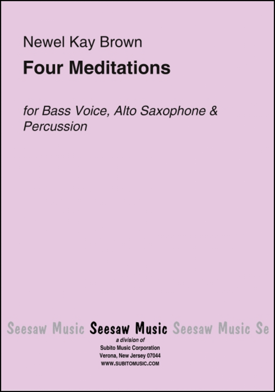 Four Meditations Alto Saxophone scores gallery preview page 1
