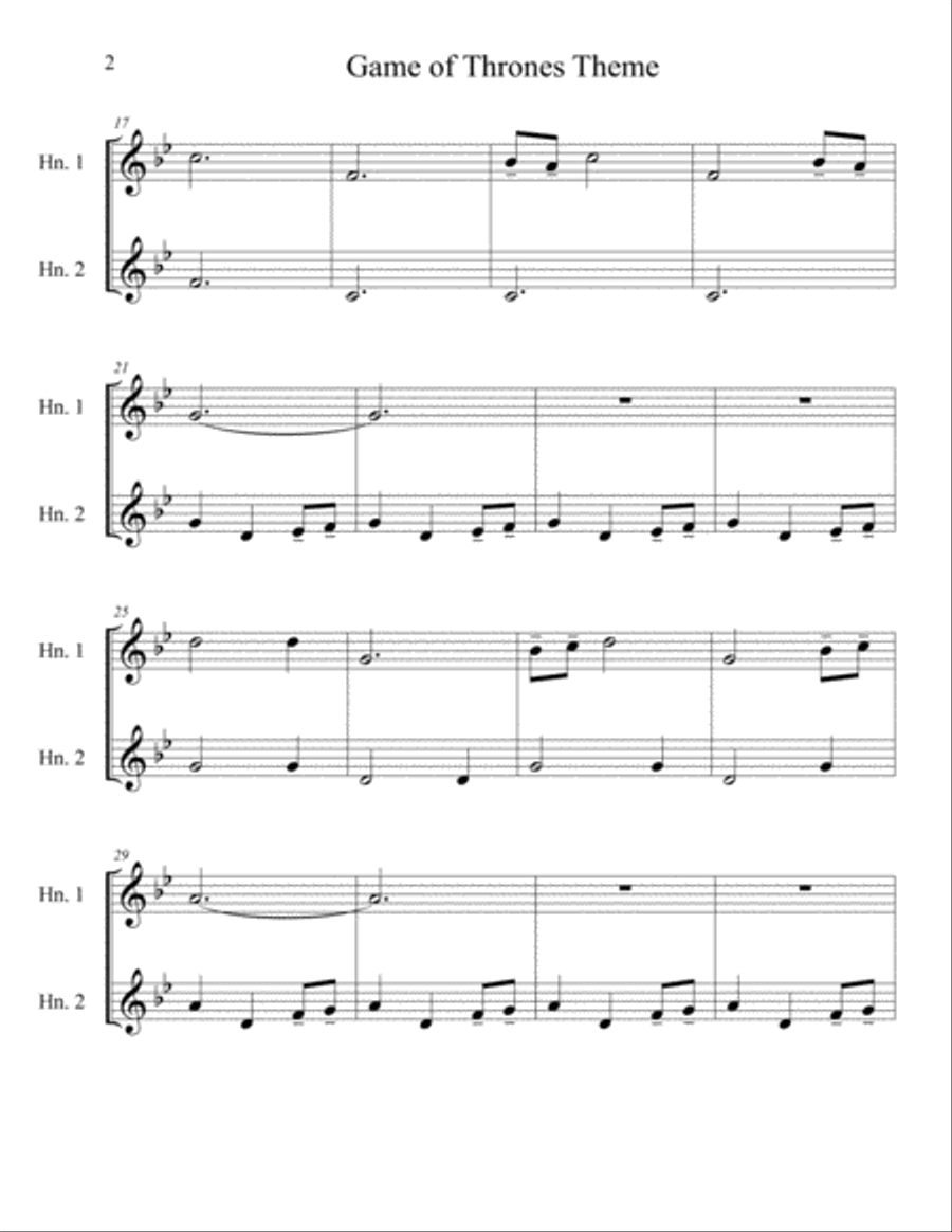 Game Of Thrones Brass Duet scores gallery preview page 3