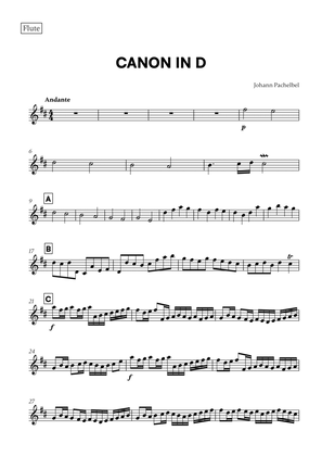 Book cover for Canon in D (for Flute)