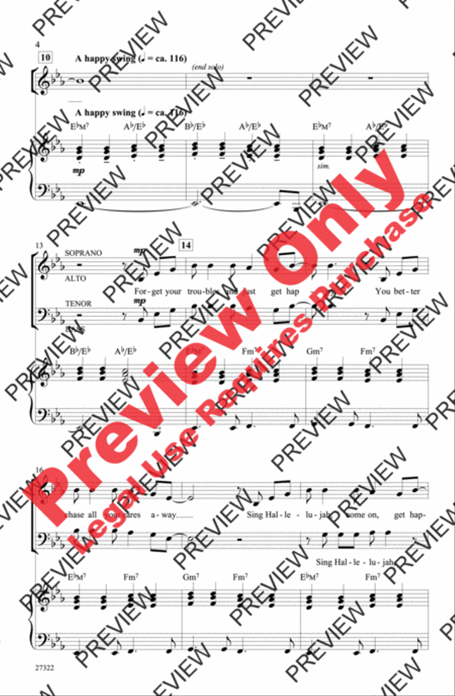 Hallelujah, Get Happy! (A Medley) 4-Part scores gallery preview page 4