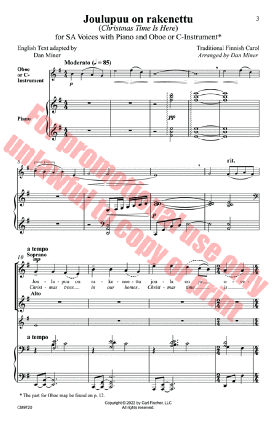 Joulupuu on rakenettu Choir scores gallery preview page 4