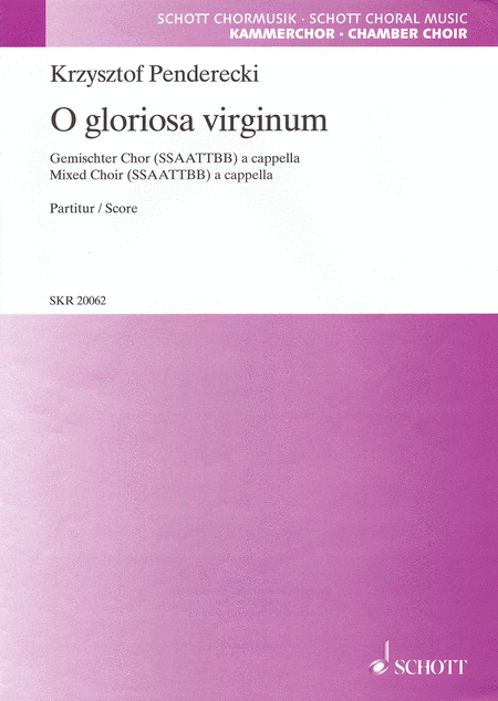 O Gloriosa Virginum Fur Gemischten Chor A Cappella     Ssaattbb