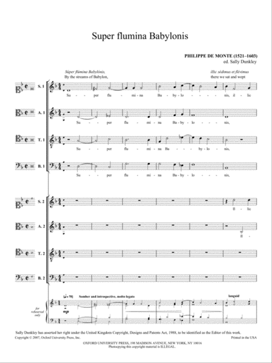 Super Flumina Babylonis and Quomodo Cantabimus 4-Part scores gallery preview page 2