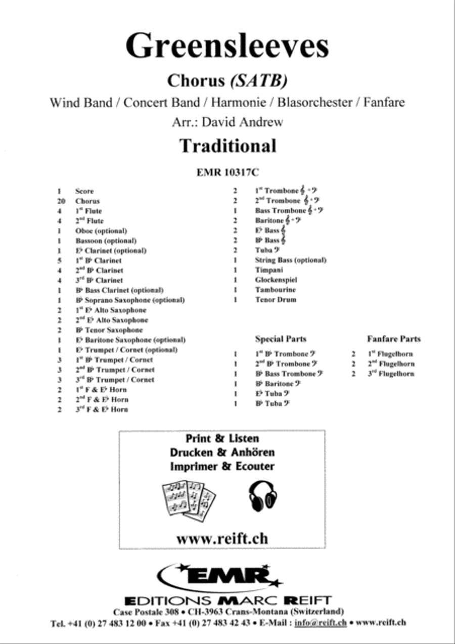 Greensleeves Greensleeves 4-Part scores gallery preview page 2