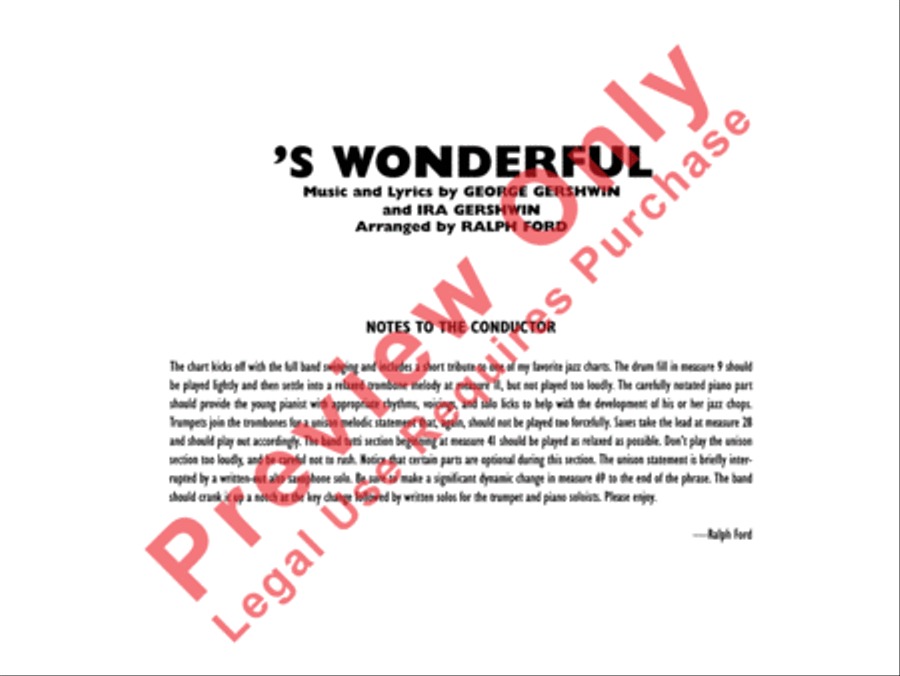 'S Wonderful 'S Wonderful Jazz Ensemble scores gallery preview page 3