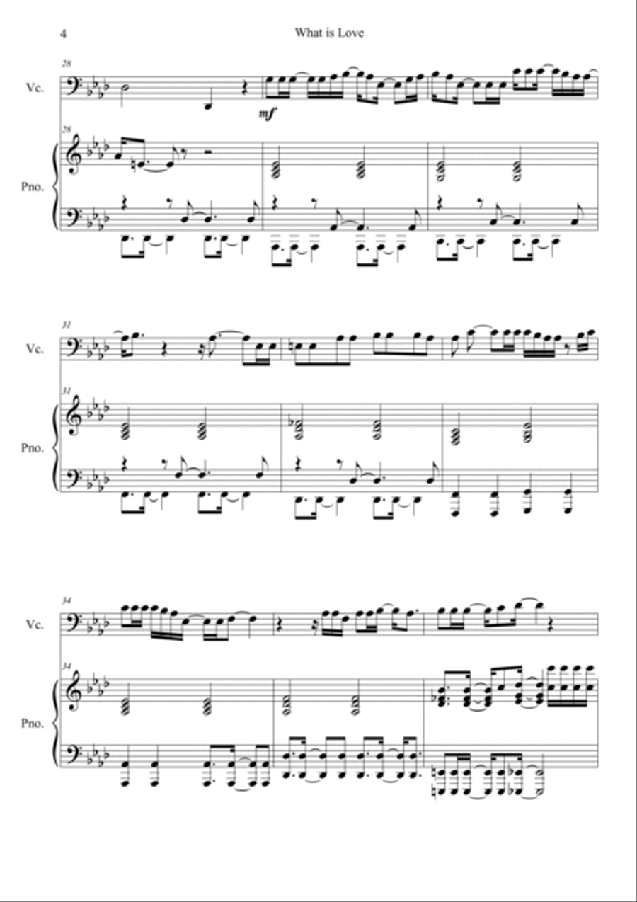 What Is Love? Piano scores gallery preview page 4