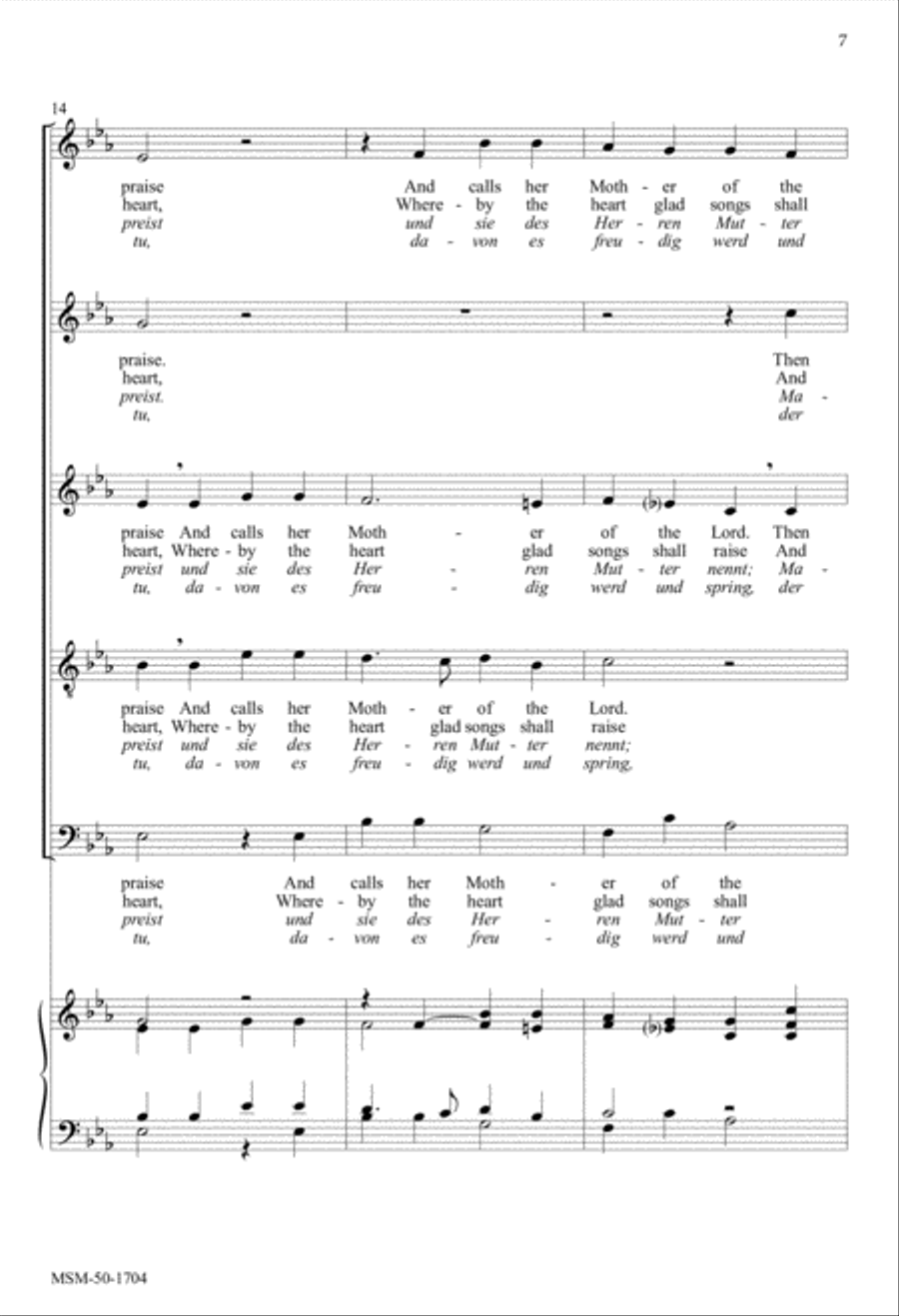 Over the Hills Young Mary Hastes/Übers Gebirg Maria geht SSATB scores gallery preview page 6