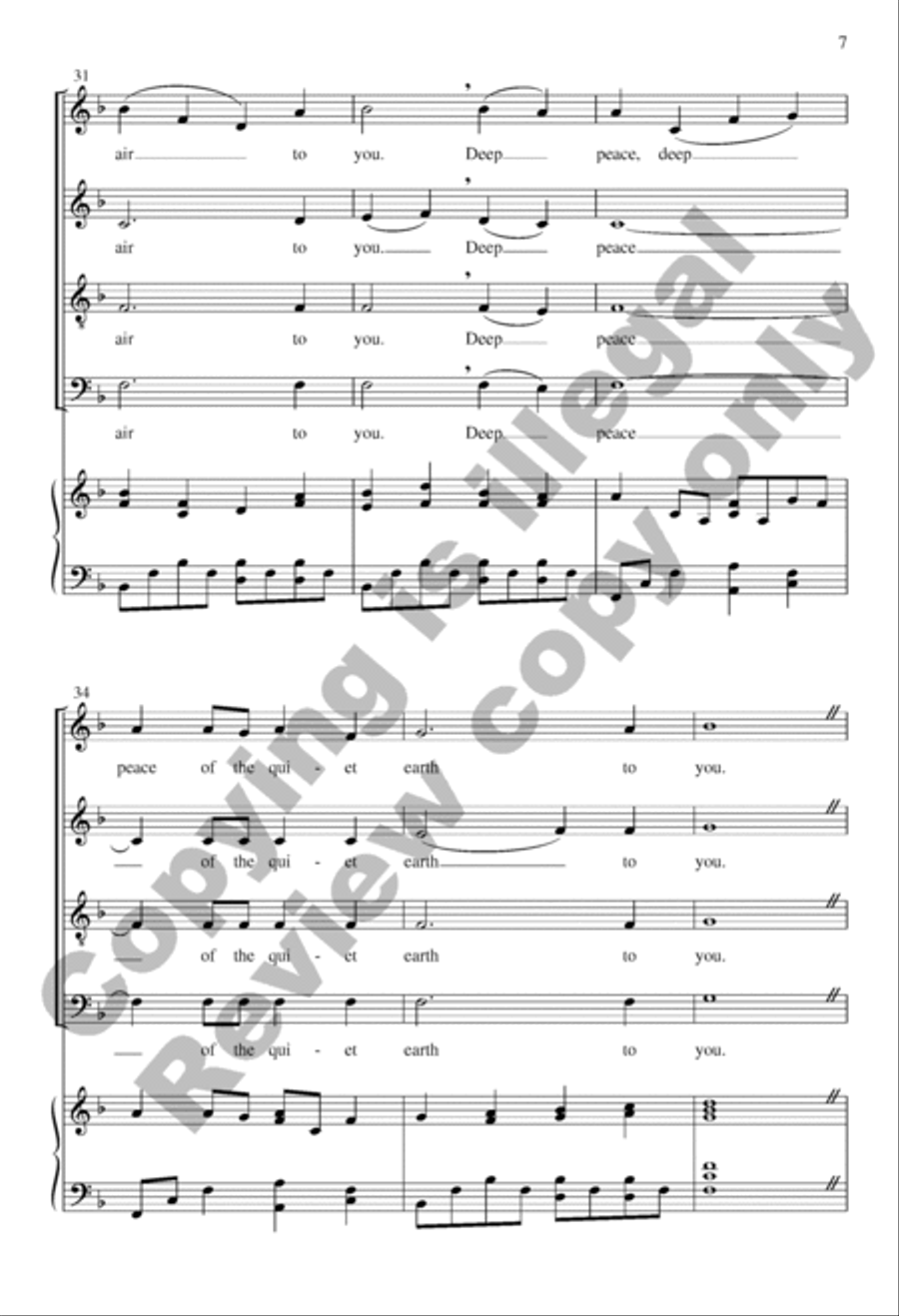 Deep Peace SSATB scores gallery preview page 6