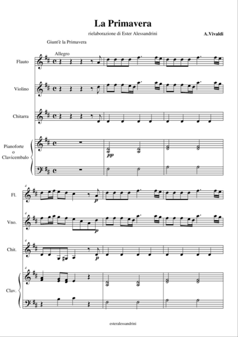 La primavera Small Ensemble scores gallery preview page 1