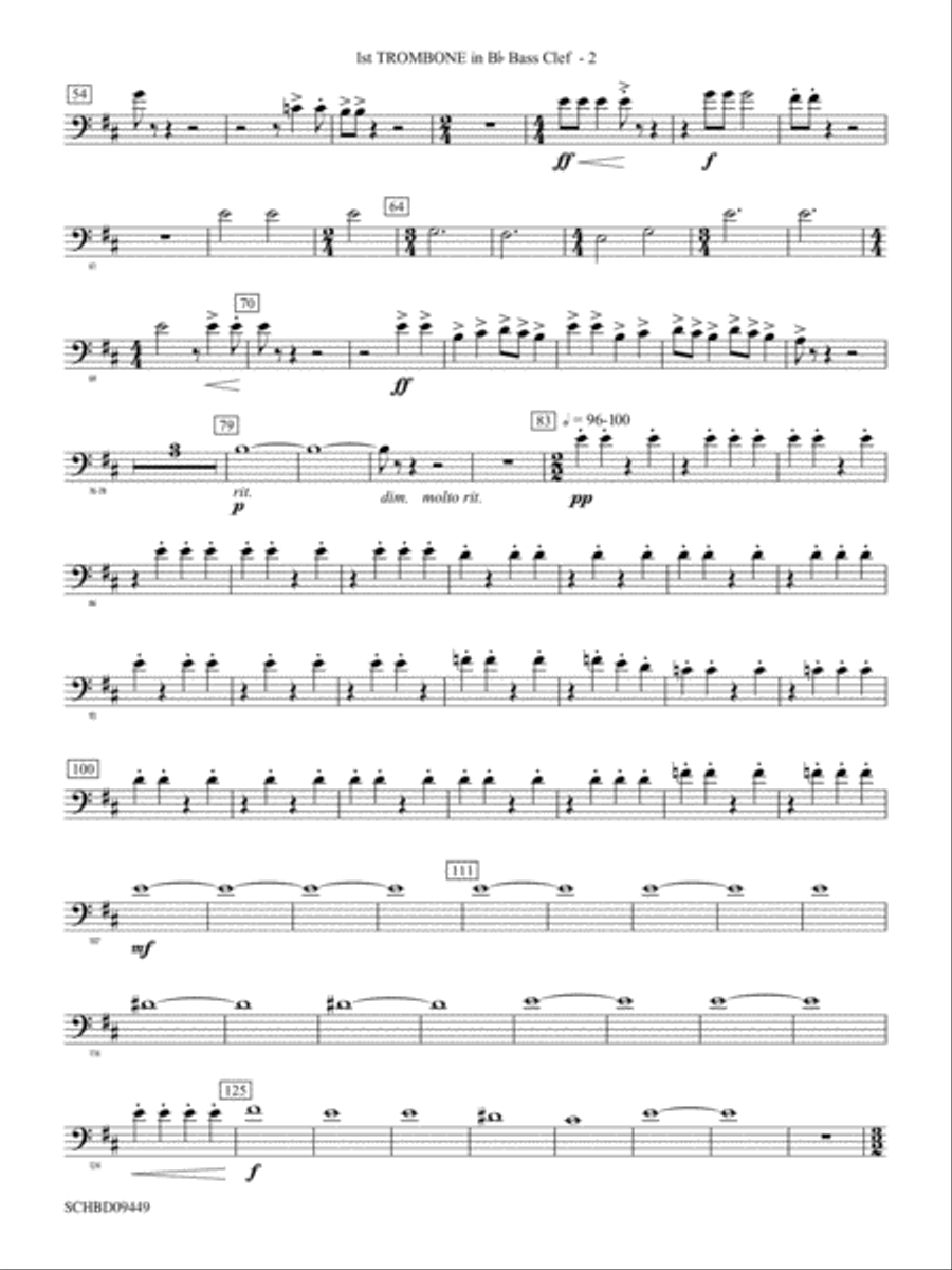 Psalm 46: (World Part) 1st B-flat Trombone B.C. Concert Band scores gallery preview page 2