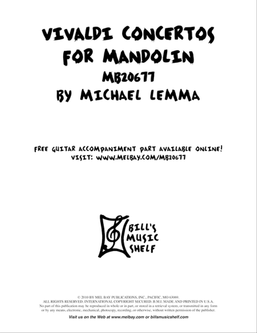 Vivaldi Concertos for Mandolin Classical Guitar scores gallery preview page 2