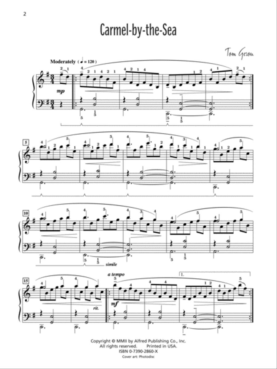 California Coastline Piano Solo scores gallery preview page 5