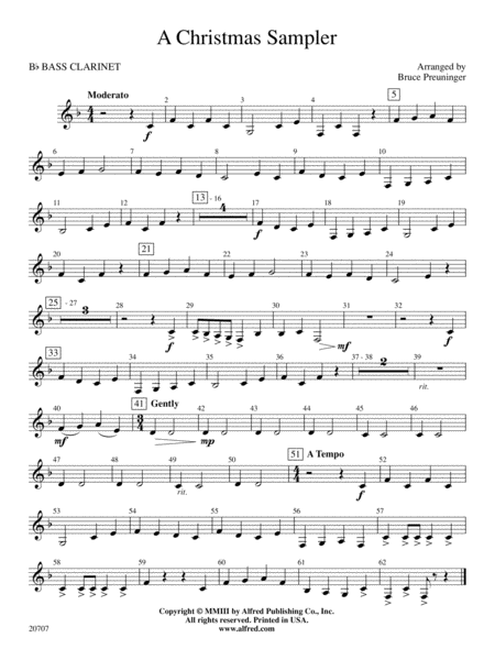 A Christmas Sampler: B-flat Bass Clarinet