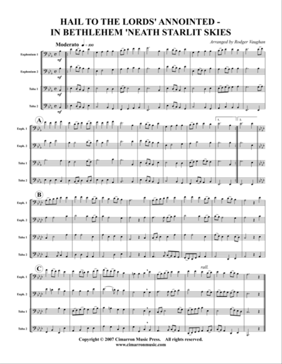 Hail to the Lords' Annointed - In Bethlehem 'Neath Starlit Skies EETT scores gallery preview page 1