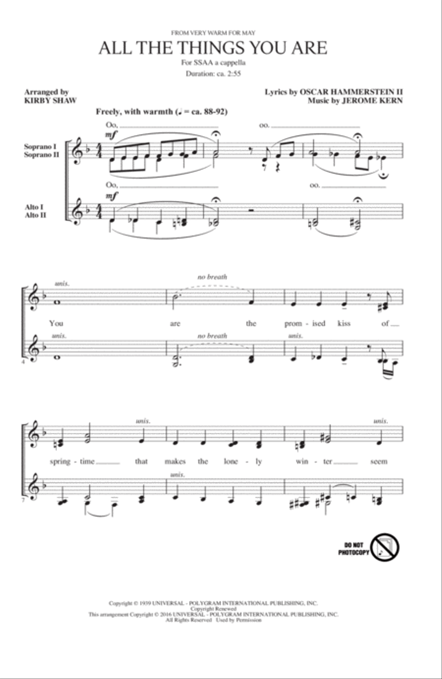 All The Things You Are (arr. Kirby Shaw) SSA scores gallery preview page 1