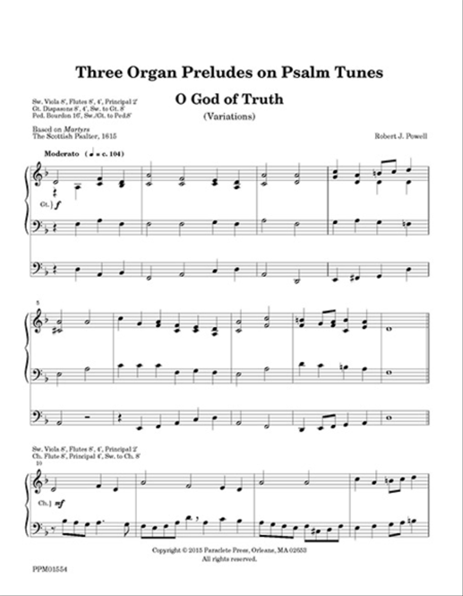 Three Organ Preludes on Psalm Tunes