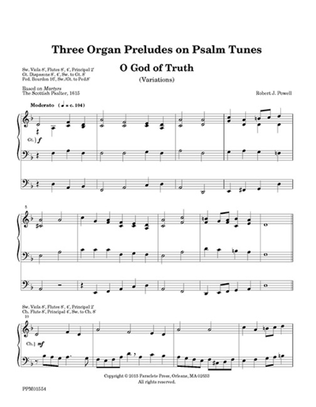 Book cover for Three Organ Preludes on Psalm Tunes