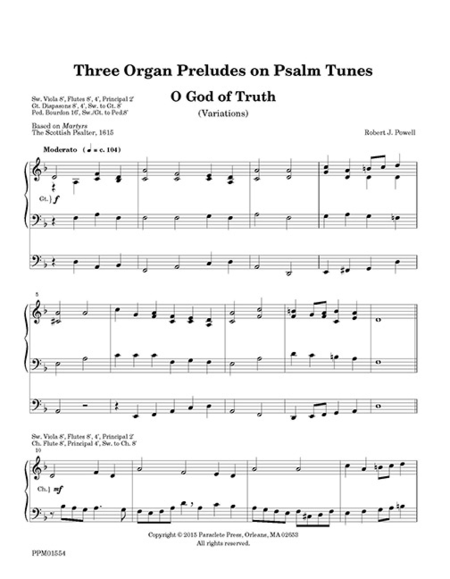 Three Organ Preludes on Psalm Tunes