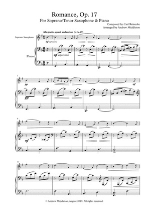 Romance Op. 17 arranged for Soprano Saxophone and Piano