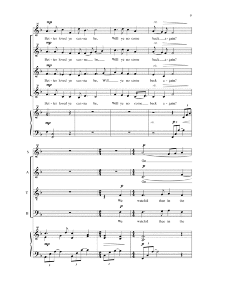Will Ye No Come Back Again? 4-Part scores gallery preview page 6