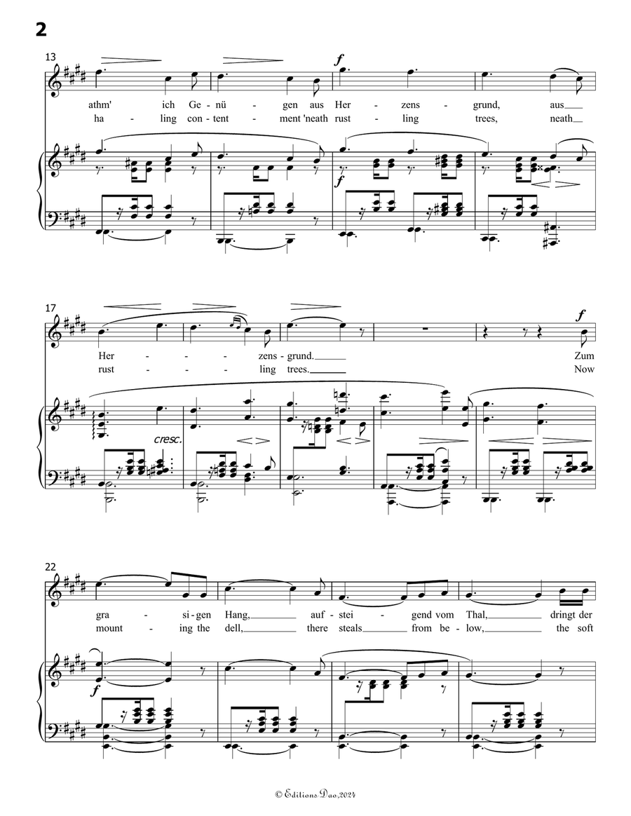 Willkommen, mein Wald, by Robert Franz, in E Major Voice scores gallery preview page 4
