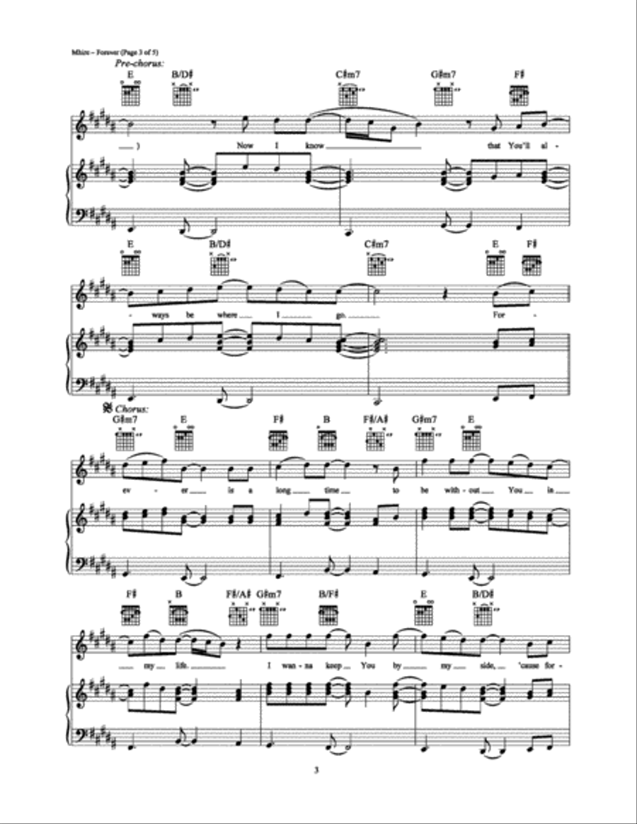 Forever Piano, Vocal, Guitar scores gallery preview page 3