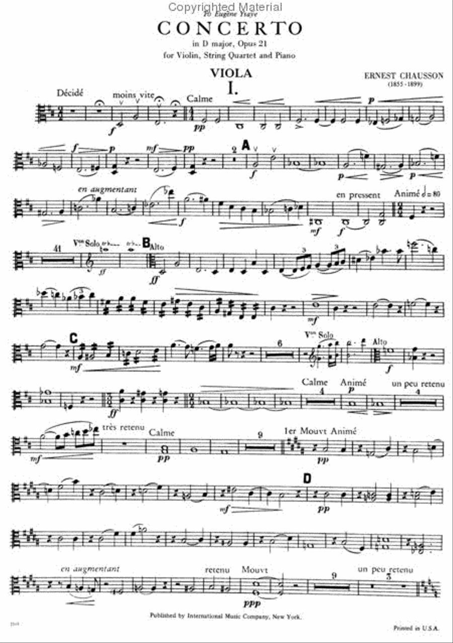 Concerto In D Major, Opus 21 For Violin, Piano & String Quartet Violin scores gallery preview page 6