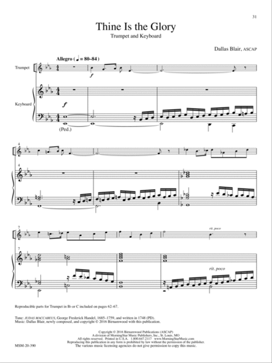 Thine is the Glory Trumpet scores gallery preview page 1