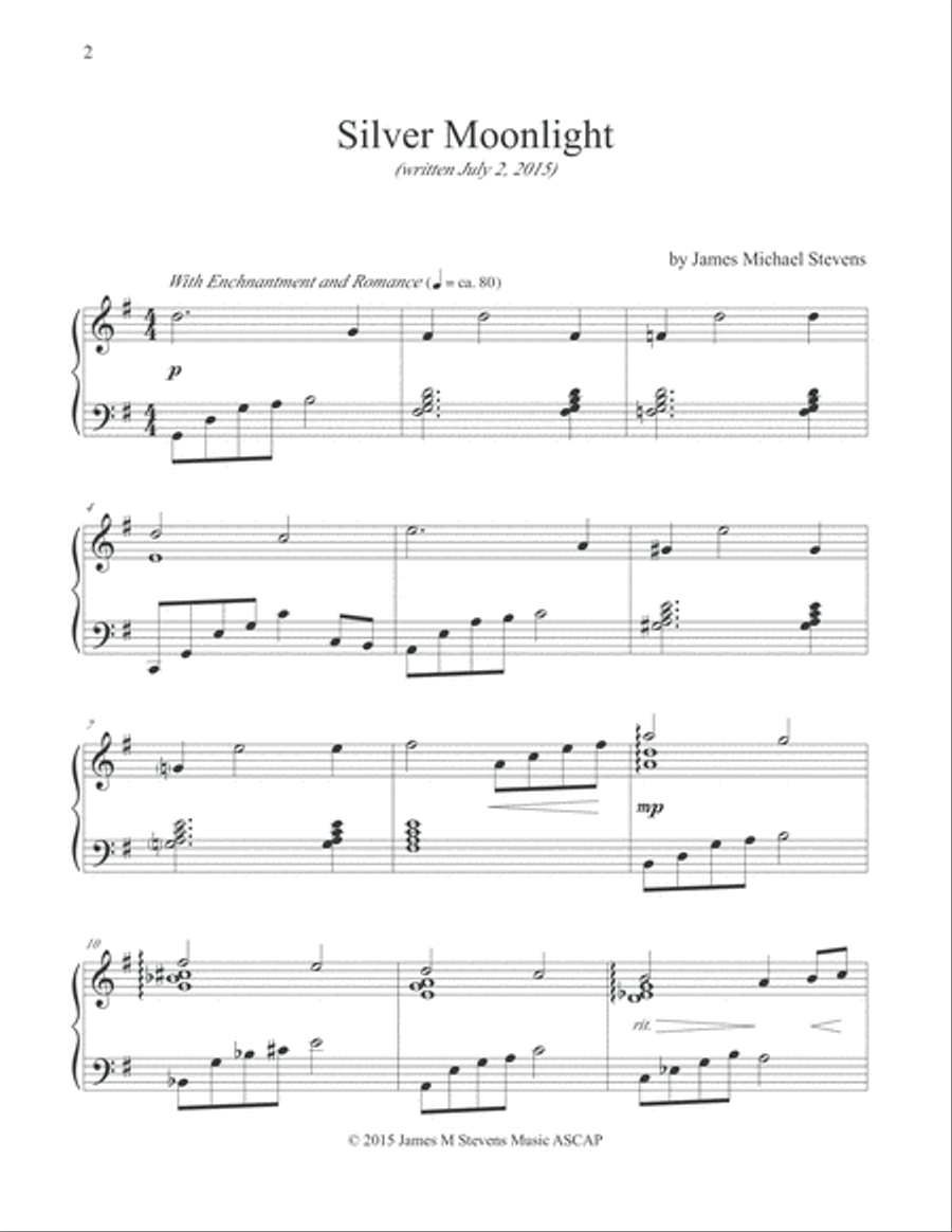 Silver Moonlight Piano Solo scores gallery preview page 2