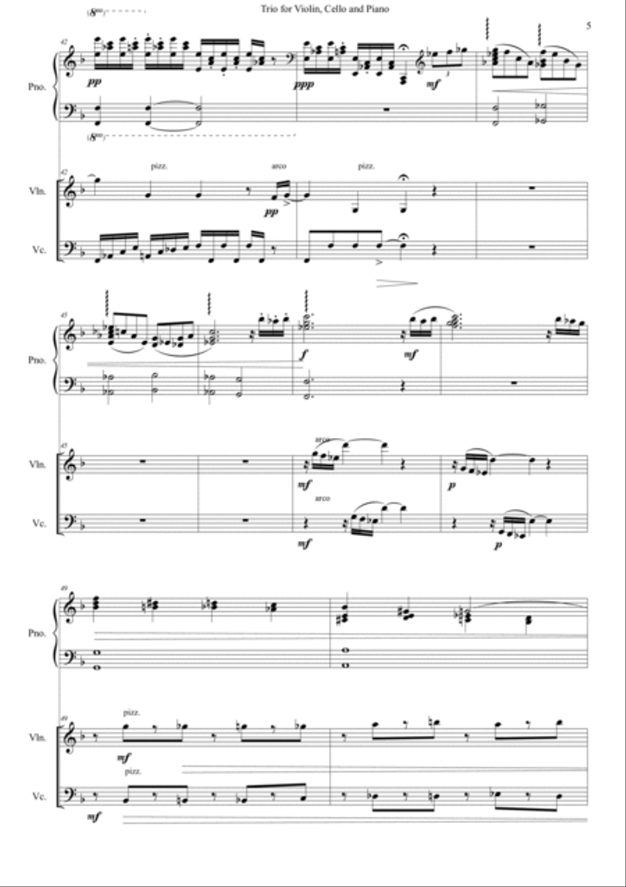 Trio for Piano, Violin and Cello String Orchestra scores gallery preview page 5