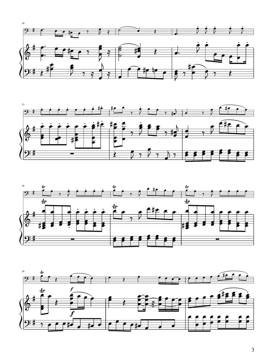 Mozart: Eine Kleine Nachtmusik (K.525) - Bassoon Solo w/ Piano Bassoon Solo scores gallery preview page 3