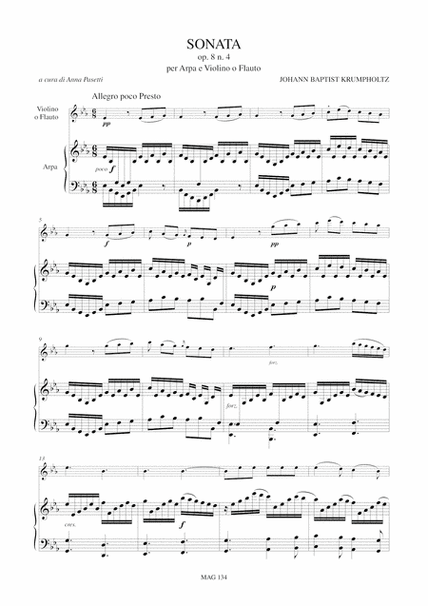 Sonata Op. 8 No. 4 for Harp and Violin (Flute)