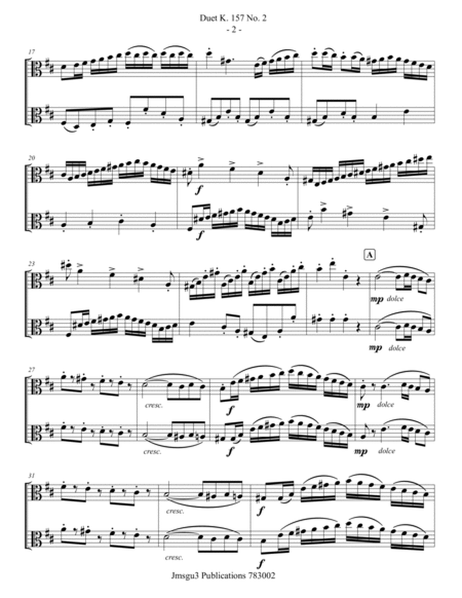 Mozart: Duet K. 157 No. 2 for Viola Duo image number null