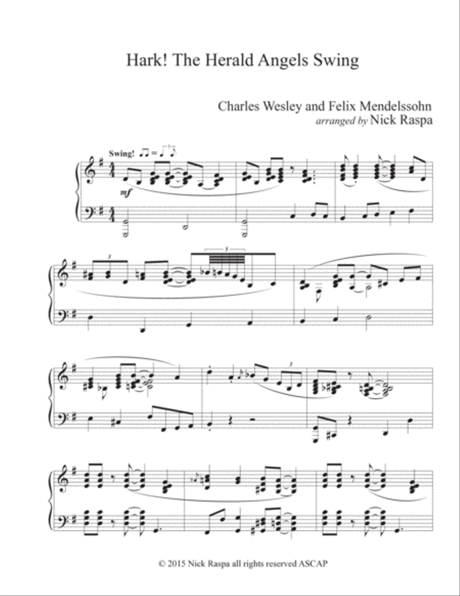 Hark! The Herald Angels Swing Piano Solo scores gallery preview page 4
