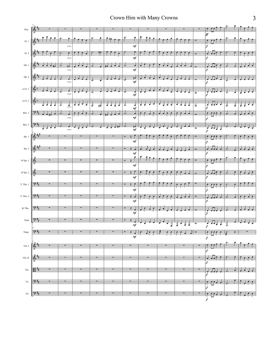 Crown Him with Many Crowns Full Orchestra scores gallery preview page 3