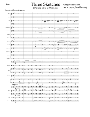 Three Orchestral Sketches I Pickeral Lake at Midnight - Score Only