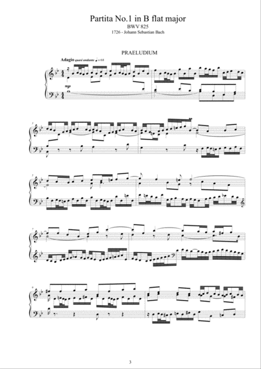 Six Bach's Piano Partitas Piano Solo scores gallery preview page 3