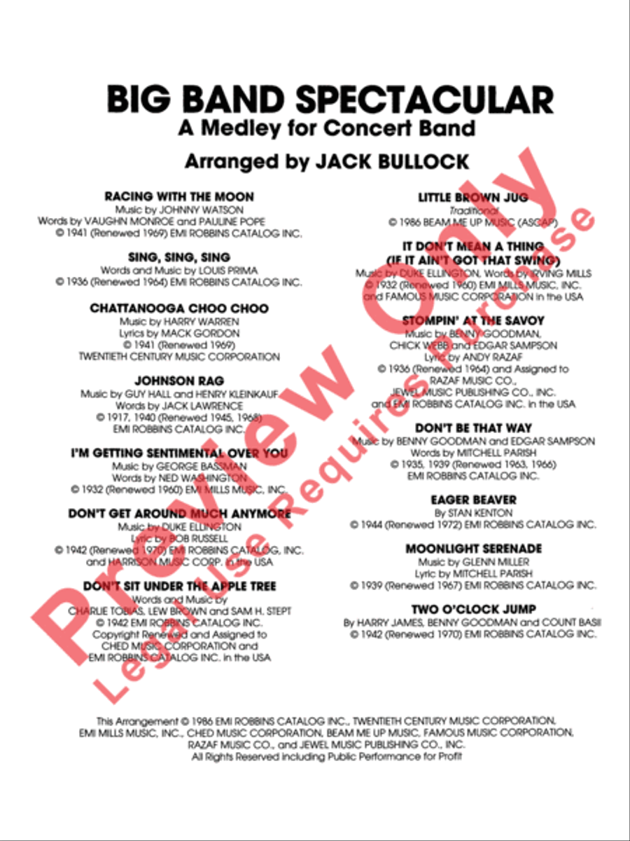 Big Band Spectacular Big Band Spectacular Concert Band scores gallery preview page 3