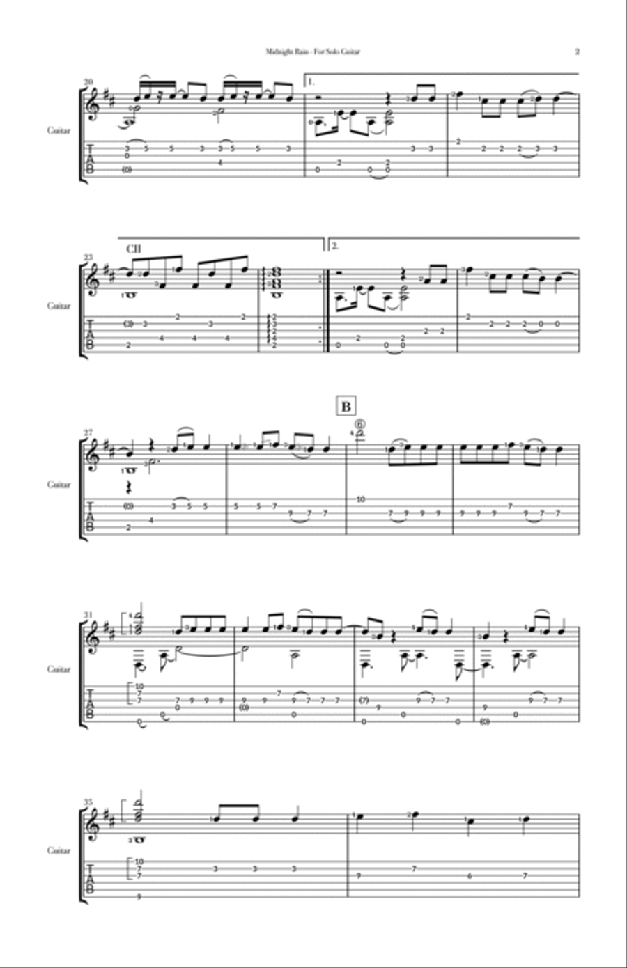 Midnight Rain Acoustic Guitar scores gallery preview page 3