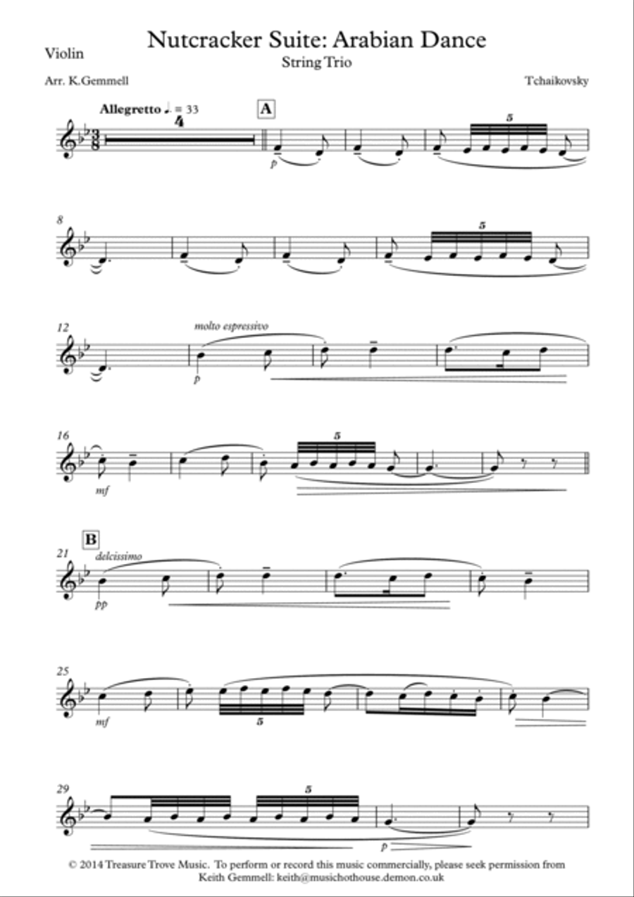 Nutcracker Suite - Arabian Dance: String Trio String Trio scores gallery preview page 6
