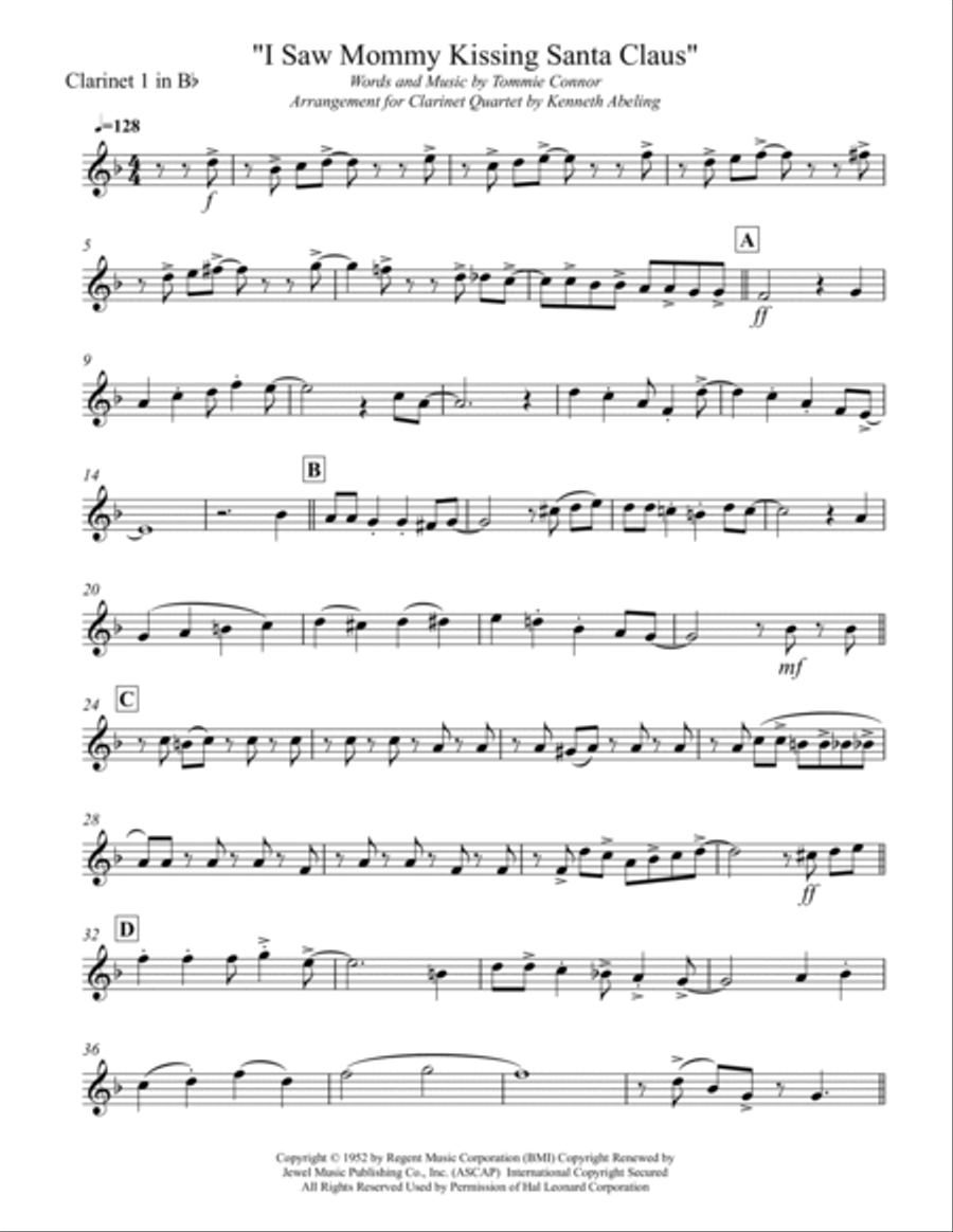 I Saw Mommy Kissing Santa Claus Woodwind Quartet scores gallery preview page 6