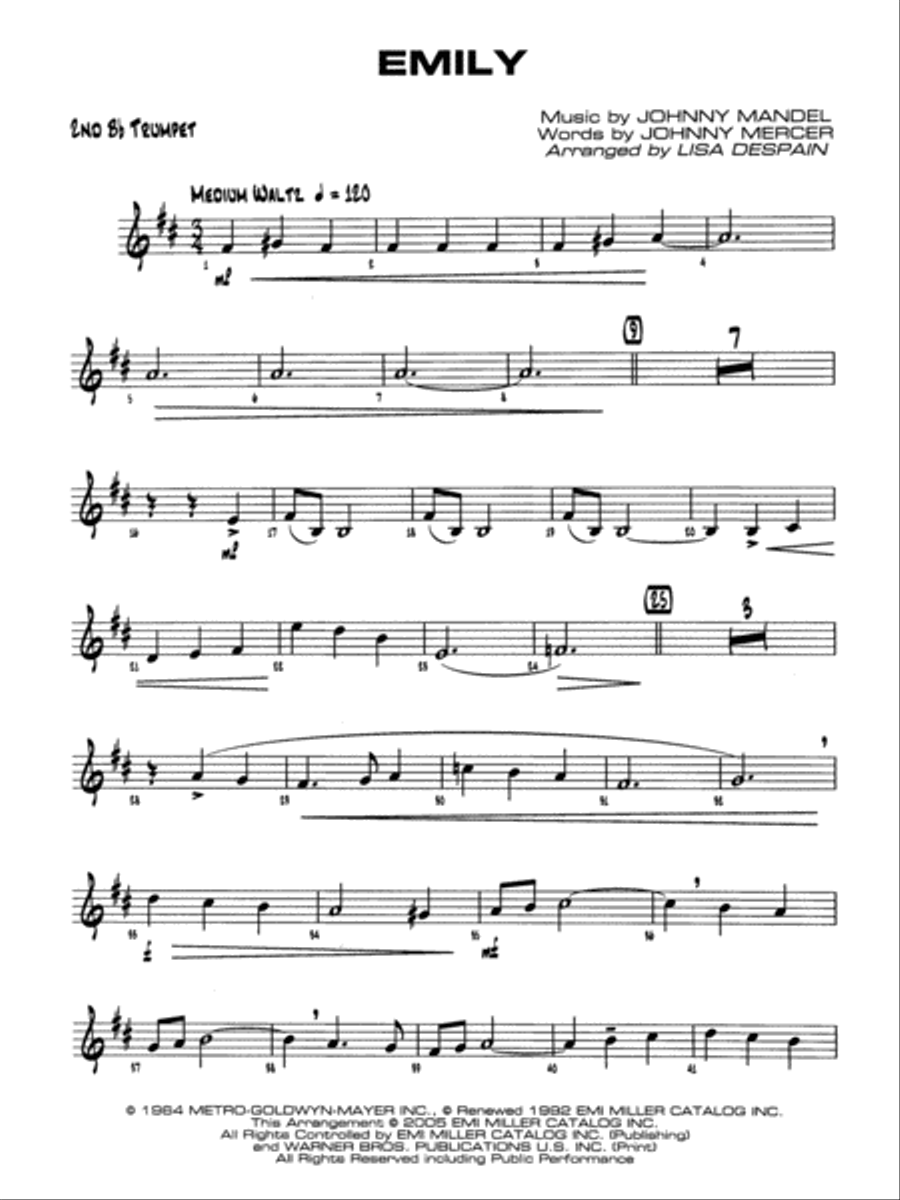 Emily: 2nd B-flat Trumpet Jazz Ensemble scores gallery preview page 1