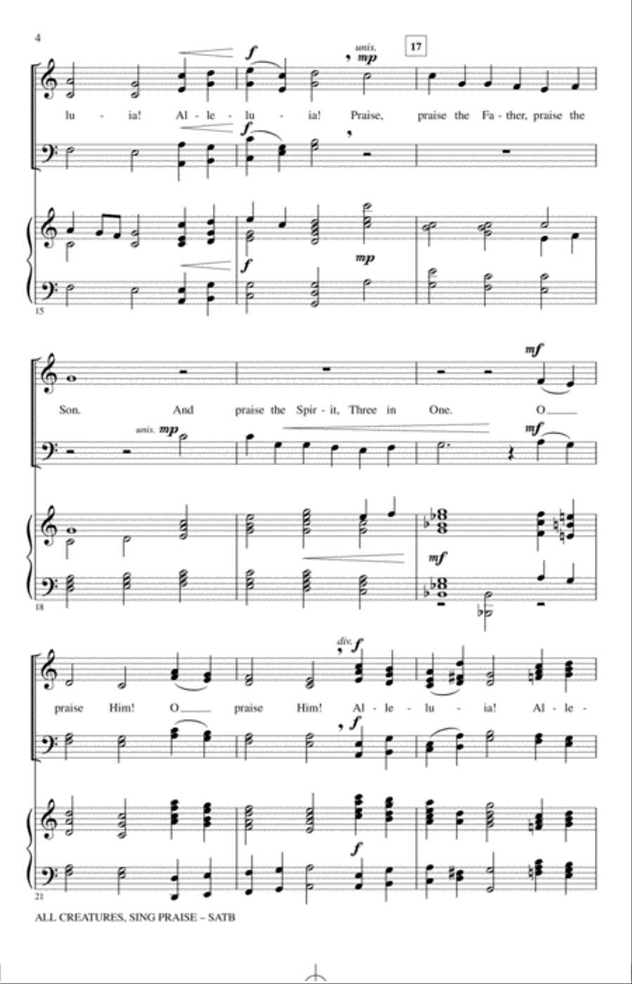 All Creatures Of Our God And King 4-Part scores gallery preview page 3